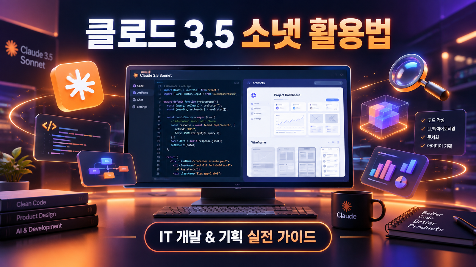 클로드 3.5 소넷 활용법 IT 개발 및 기획 시각화 썸네일