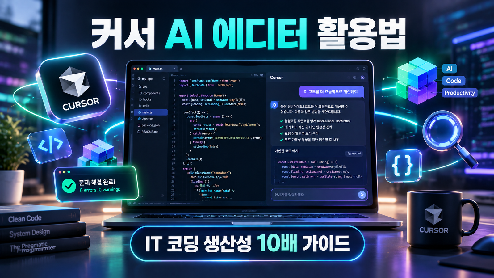 커서 AI 에디터 활용법 IT 코딩 개발 시각화 썸네일