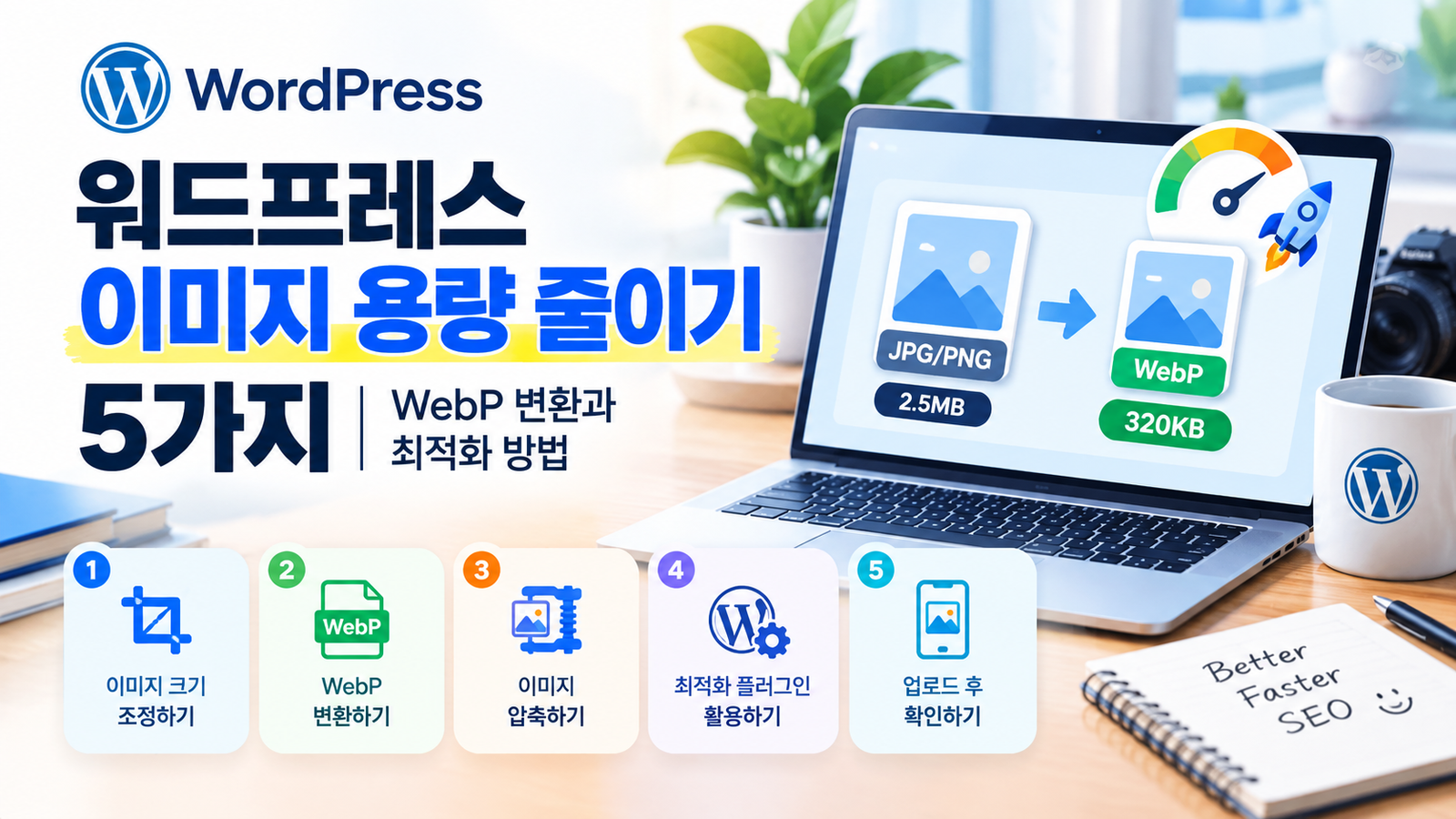 워드프레스 이미지 용량 줄이기와 WebP 변환 방법